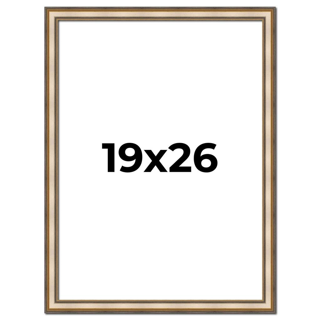 19x26 Frame Gold Solid Wood Shadow Box Width 1.5 Inches | Interior Frame Depth 2 3/8 Inches