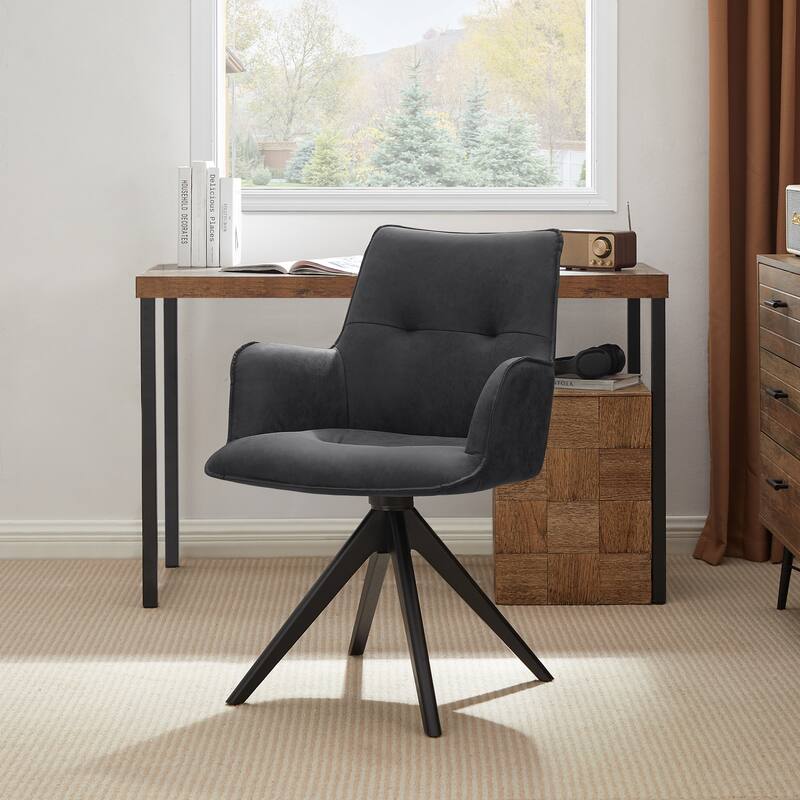 Art Leon Swivel Wood Accent Arm Chair