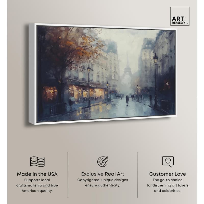 Foggy Paris Canvas by Art Remedy