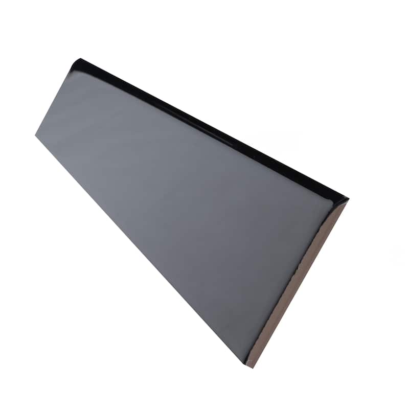 Merola Tile Battiscopa Glossy Black 3-1/8" x 17-3/4" Ceramic Wall Trim - (1 Tile)