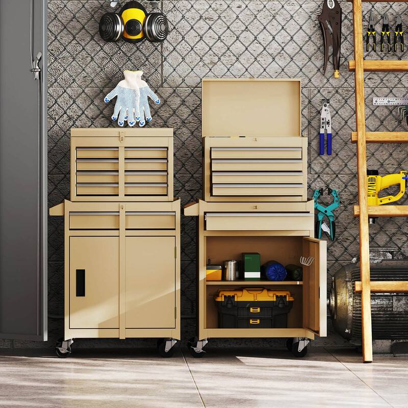 Costway 5-Drawer Rolling Tool Chest Cabinet Metal Tool Storage Box - See Details