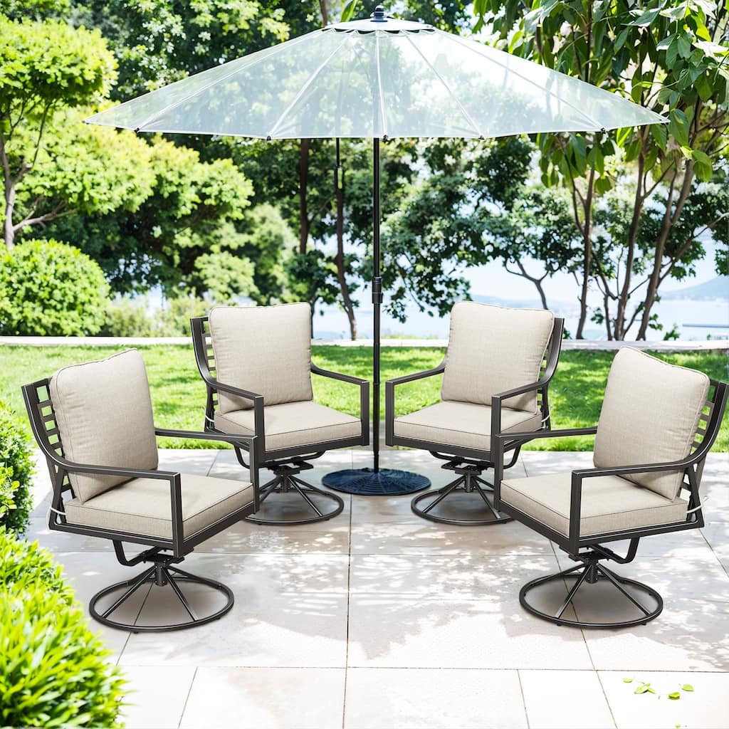 Outdoor Swivel Chair Patio Chairs Set of 4