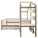 preview thumbnail 4 of 10, Full Size House Bed with Desk & Storage, White/Natural
