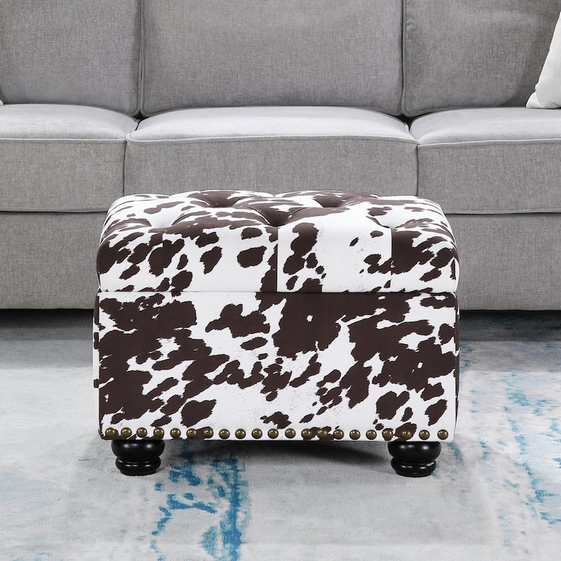 Upholstered Storage Ottoman with Hidden Compartment and Cushion Top for Seating, Storage and Stylish Décor