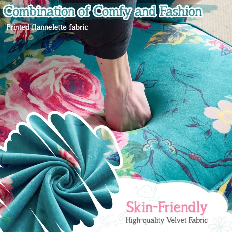 Mid Century Modern Upholstered Reading Chair with Lumbar Pillow, Gold Metal Legs, Small Space Friendly for Living Room Bedroom