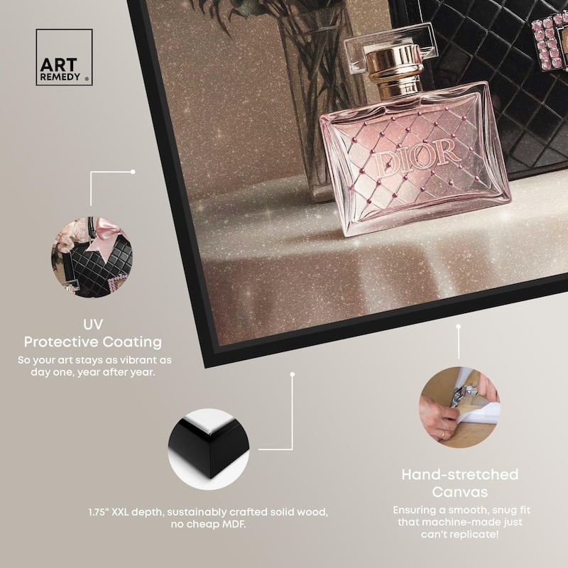 Delicate Purse and Perfume Canvas by Art Remedy