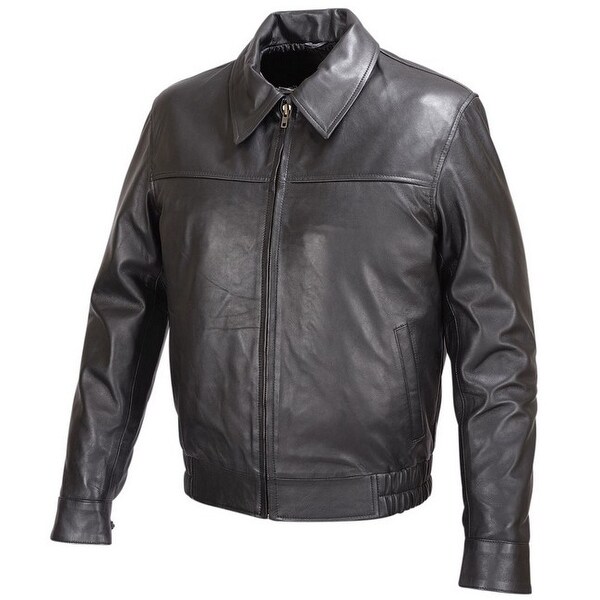 Shop Mens Black Lambskin Leather Bomber Classic Fit Jacket ... (600 x 600 Pixel)