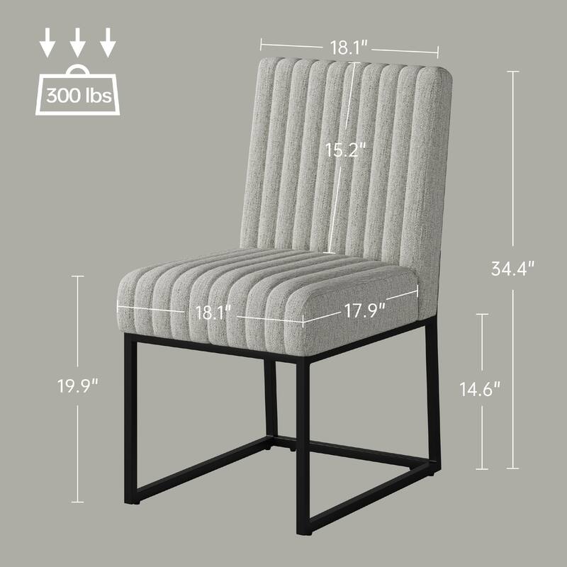 Mid Century Modern Dining Chair with Black Metal Legs