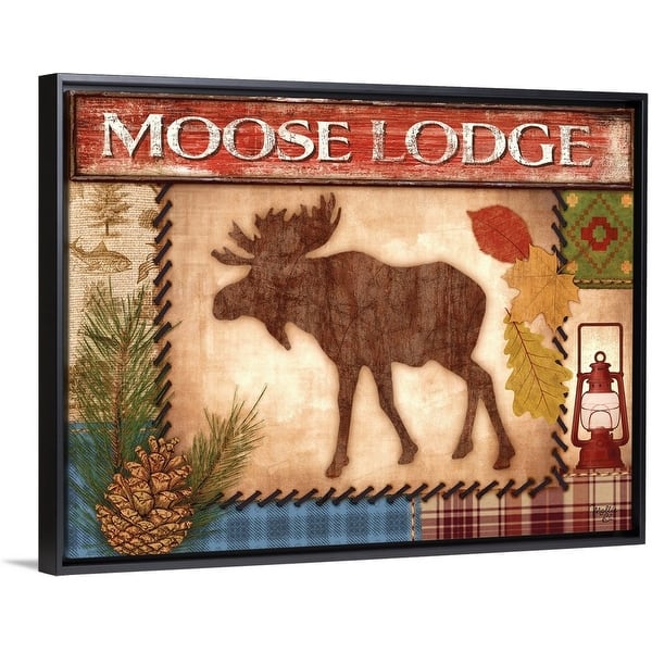 Shop Moose Lodge Black Float Frame Canvas Art Free Shipping