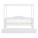 preview thumbnail 4 of 6, Modern Daybed Twin Size Canopy Bed with Twin Size Trundle and Built-in Backrest, Wooden Frame Poster Bed Kids Bedroom Panel Bed