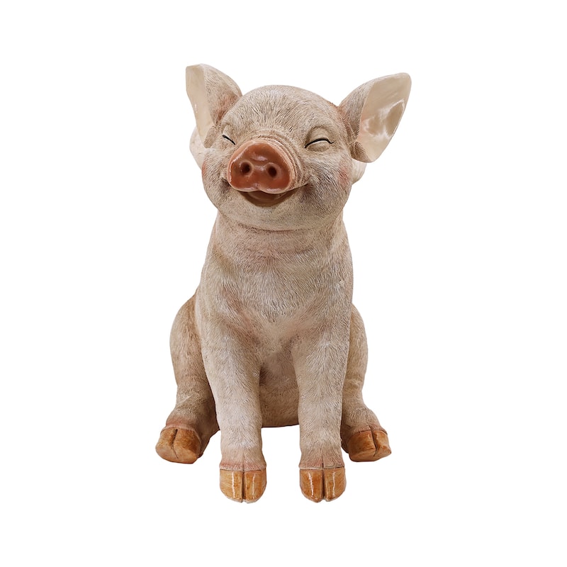 16.65" H Smiling Pig W/Wings Sitting