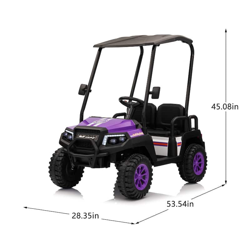 24V XL Kids Ride On Electric Truck with 4 Seats, Remote Control, Dual Motors, Suspension, Bluetooth Audio & Removable Sunshade