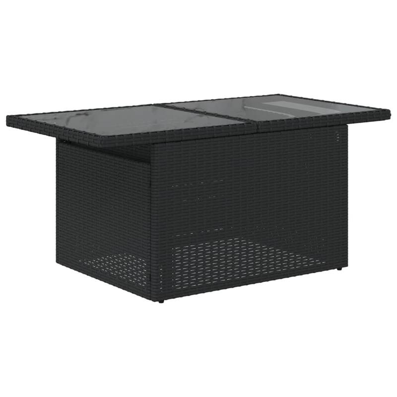 vidaXL Patio Table Rectangular Backyard Garden Poly Rattan and Acacia Wood - 39.4 x 21.7 x 28.7 in