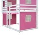 preview thumbnail 18 of 17, Playhouse & Beautiful Design Wood House Bed with Build-in Ladder, Surdy Construction, Pink