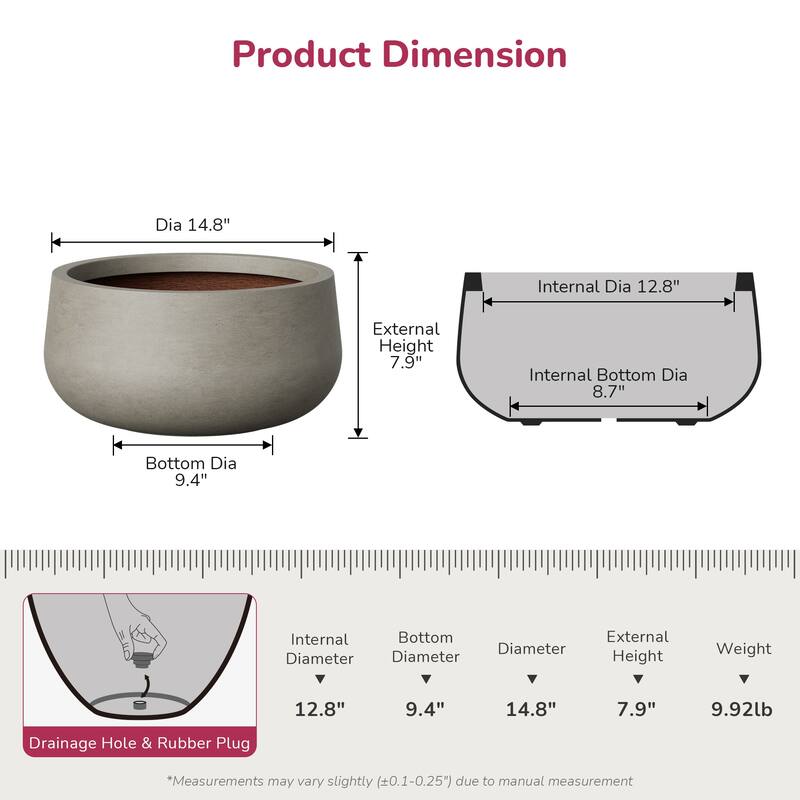 Enhanced Interior Round Concrete Plant Pot/Planter