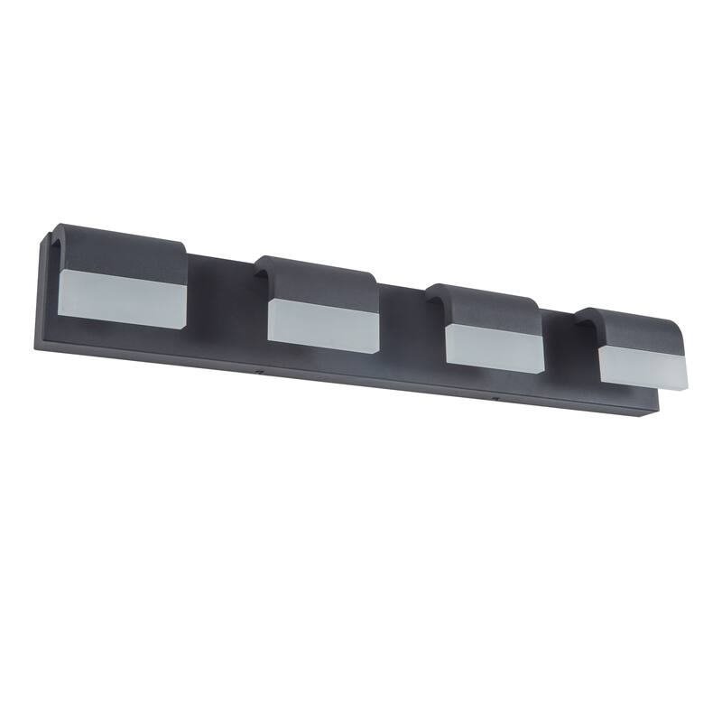 4-Light Acrylic Matte Black Bathroom Vanity Mirror Light for Mirror, Shower, and Bathroom Decor