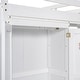 preview thumbnail 8 of 7, Wood Full Size Loft Bed with Built-in Wardrobe, 4-Layer Storage Shelves, and LED Light - White