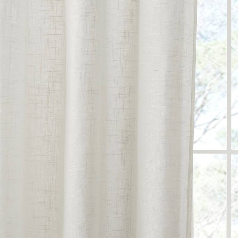 Linen Blend Light Filtering Curtain Panel Pair(2 Pcs)