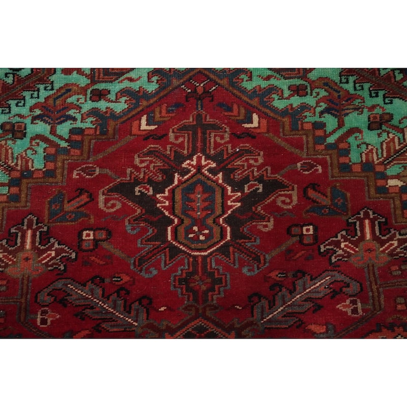 Hand Knotted Oriental 100% Wool Carpet Traditional Medallion Red Heriz Area Rug - 11' 1'' X 9' 6''