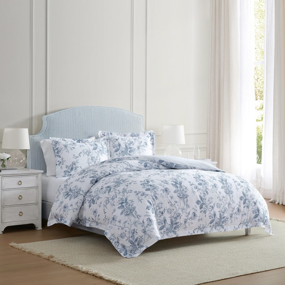 Martha Stewart Songbird Cotton Reversible Duvet Cover Set