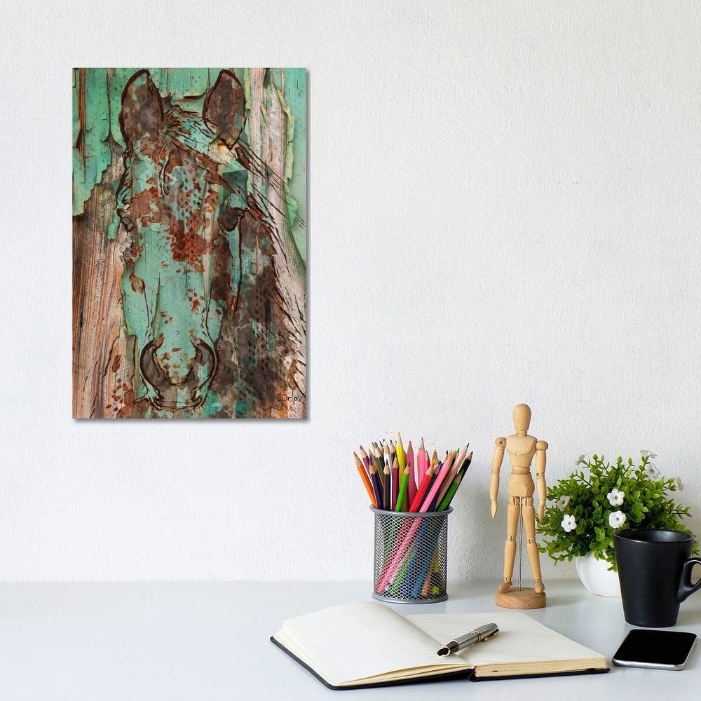 iCanvas "Green Horse" by Irena Orlov Canvas Print