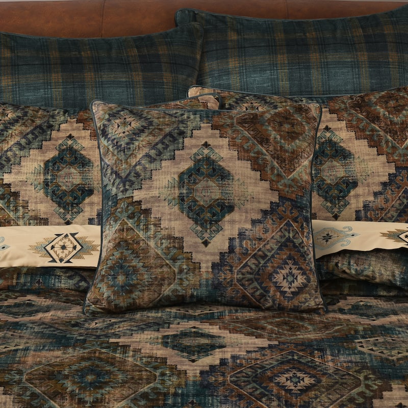 J. Queen New York Baja 20" Square Decorative Throw Pillow - Accent - Polyester - Teal