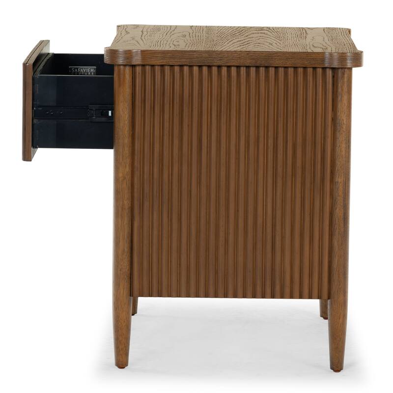 SAFAVIEH Couture Shelbie 1-Drawer Reeded Nightstand, Fully Assembled