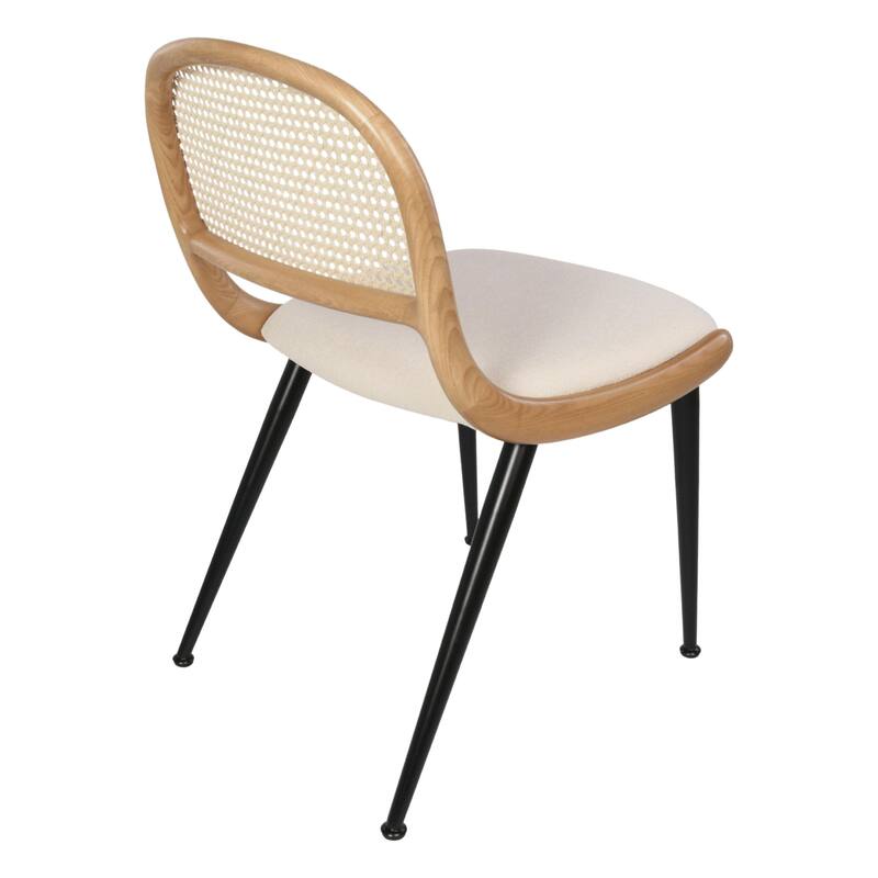 Breuer Chair Company Giola Dining Side Chair w/ Padded Seat Ash Wood Cane Back & Steel Legs (Variations; Made in Italy)