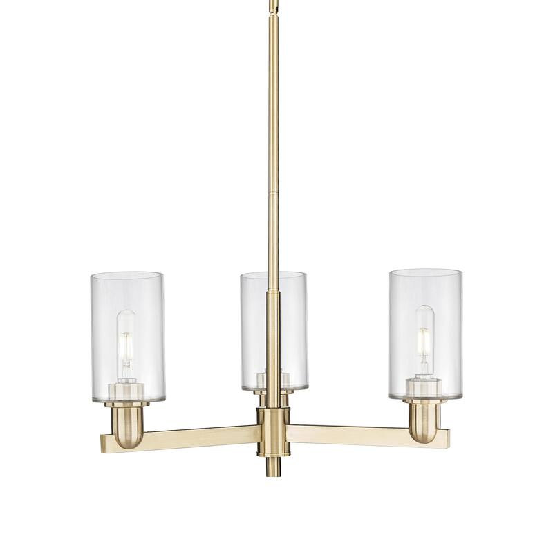 Innovations Lighting 716-3CR-11-26 Clymer Chandelier Clymer 3 Light - Champagne Bronze / Clear
