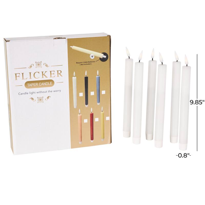 Wax Indoor Outdoor Flameless Candle with Remote Control (Set of 6)