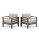 preview thumbnail 39 of 43, Cape Coral Outdoor Club Chairs with Optional Sunbrella Cushions (Set of 2) by Christopher Knight Home