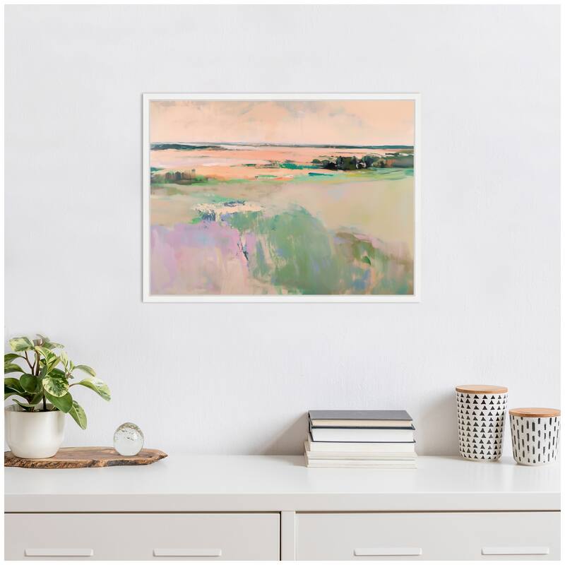 Kate and Laurel Sylvie Pastel Horizon III Framed Canvas by Amy Lighthall