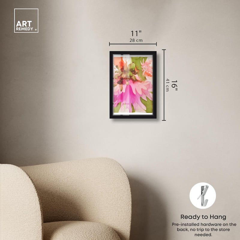 Vibrant Fluidity Floral I Shadowbox by Art Remedy
