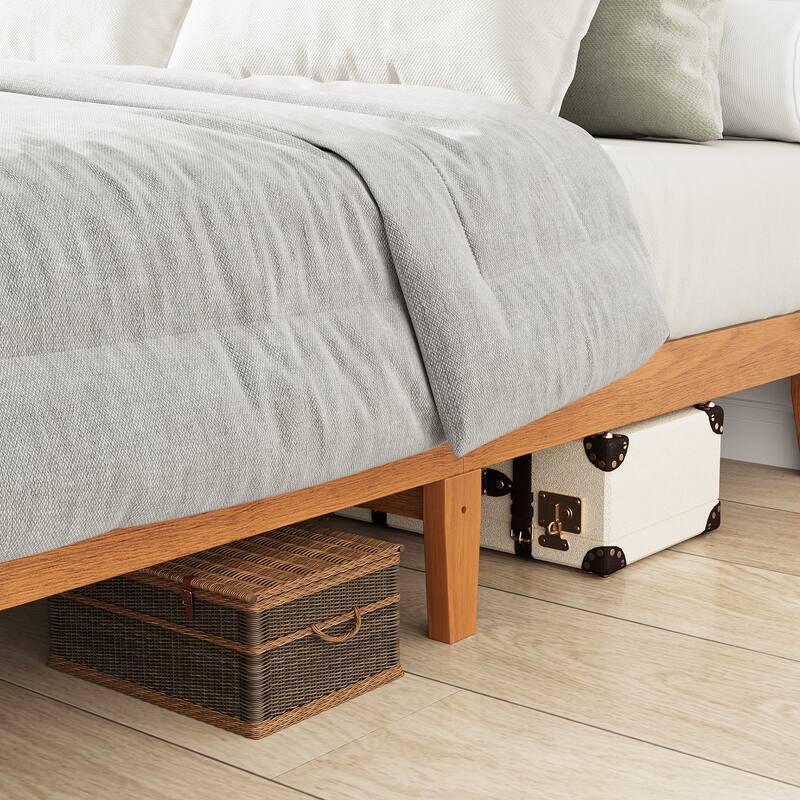 12" Wood Platform Bed Frame - California King, No Box Spring, Easy Assembly​