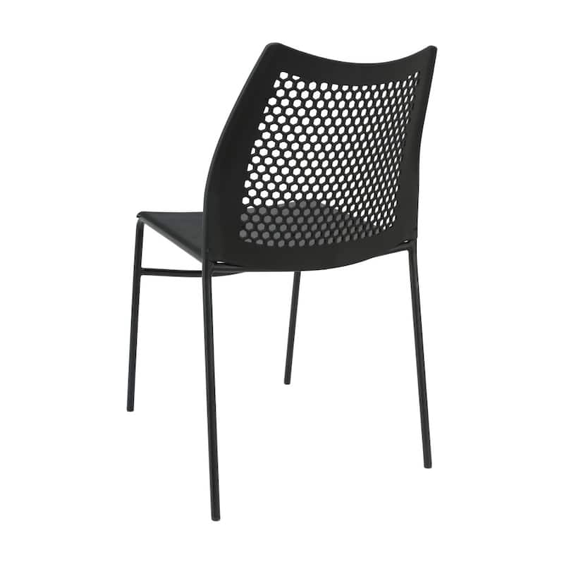5 Pack Stackable Chair with Vented Back and Waterfall Seat - 17.75"W x 21.5"D x 32"H