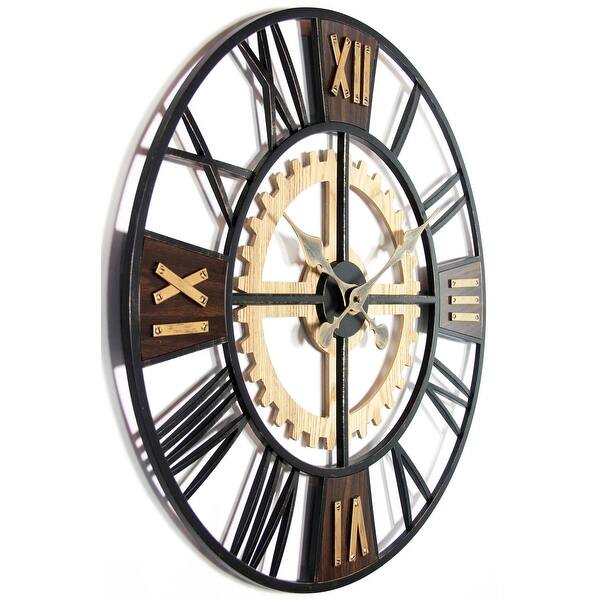 Shop Graham 24 Inch Decorative Roman Numeral Wood Wall Clock 24