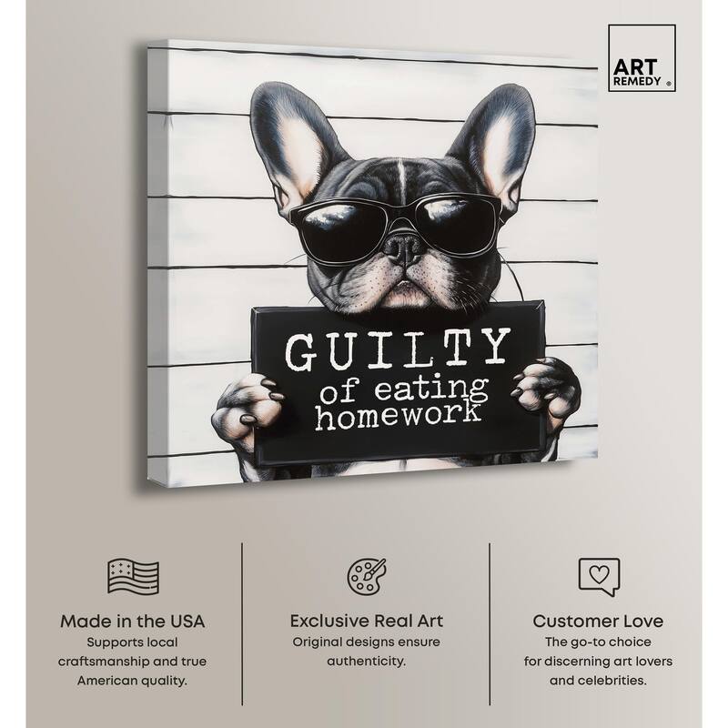 Guilty of Eating Homework Canvas by Art Remedy, Gallery Wrapped