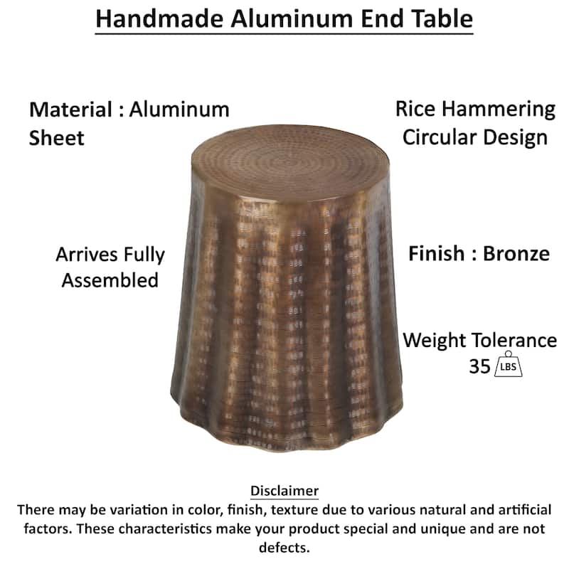 Liora Side End Table Handcrafted Bronze
