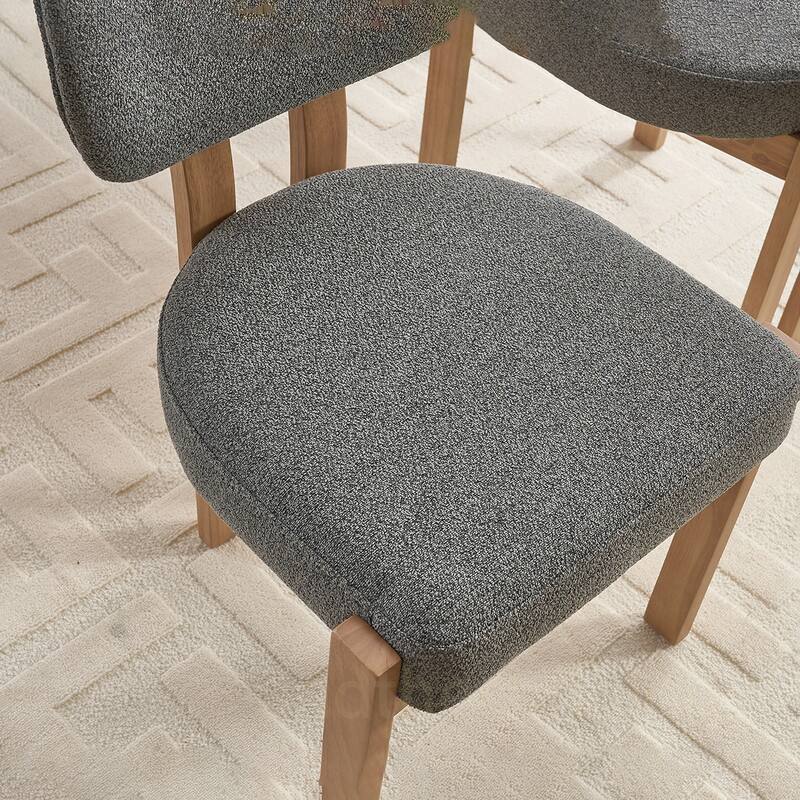 2PCS Wooden Fabric Dining Chair
