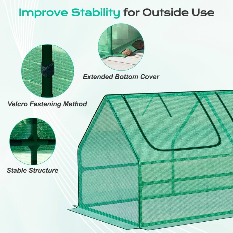 Aoodor 4 ft. x 2 ft. x 2 ft. Mini Greenhouse 2 Zipper Doors