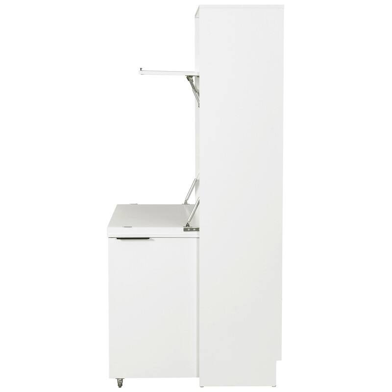 69"Tall Kitchen Pantry with Hutch, Multifunctional Storage Cabinet with Adjustable Shelf and Power Outlet