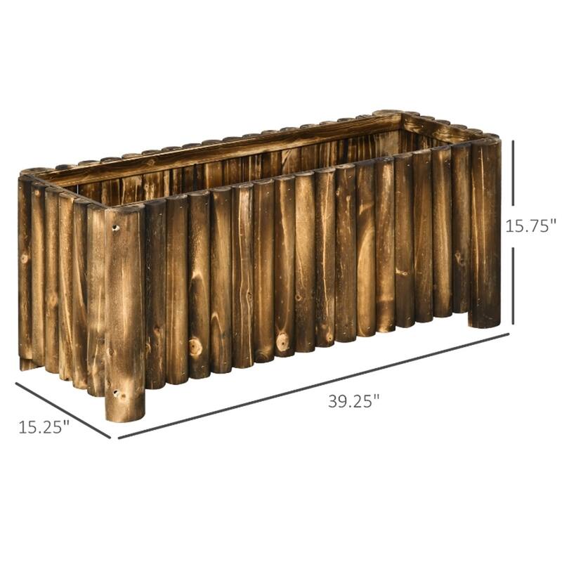 Natural Fir Wood Garden Planter Box 39 Inch Raised Bed for Vegetables Herbs and Flowers - 39.25" L x 16" W x 15.75" H