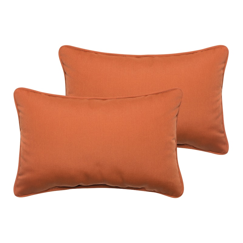 Sorra Home Sunbrella Canvas Rust Corded Indoor/ Outdoor Pillows (Set of 2)