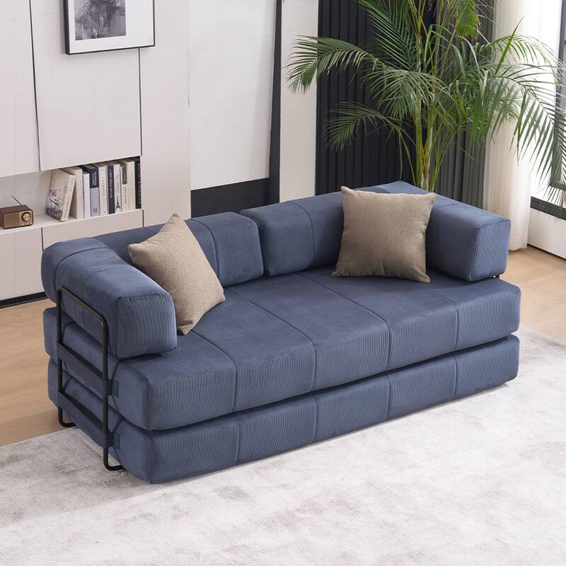 Versatile Convertible Sofa Bed with Plush Pillows for Any Living Space