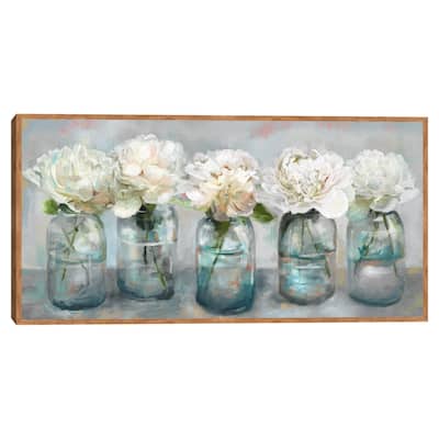 Fresh Picked Peonies by Studio Arts Framed Canvas Art Print