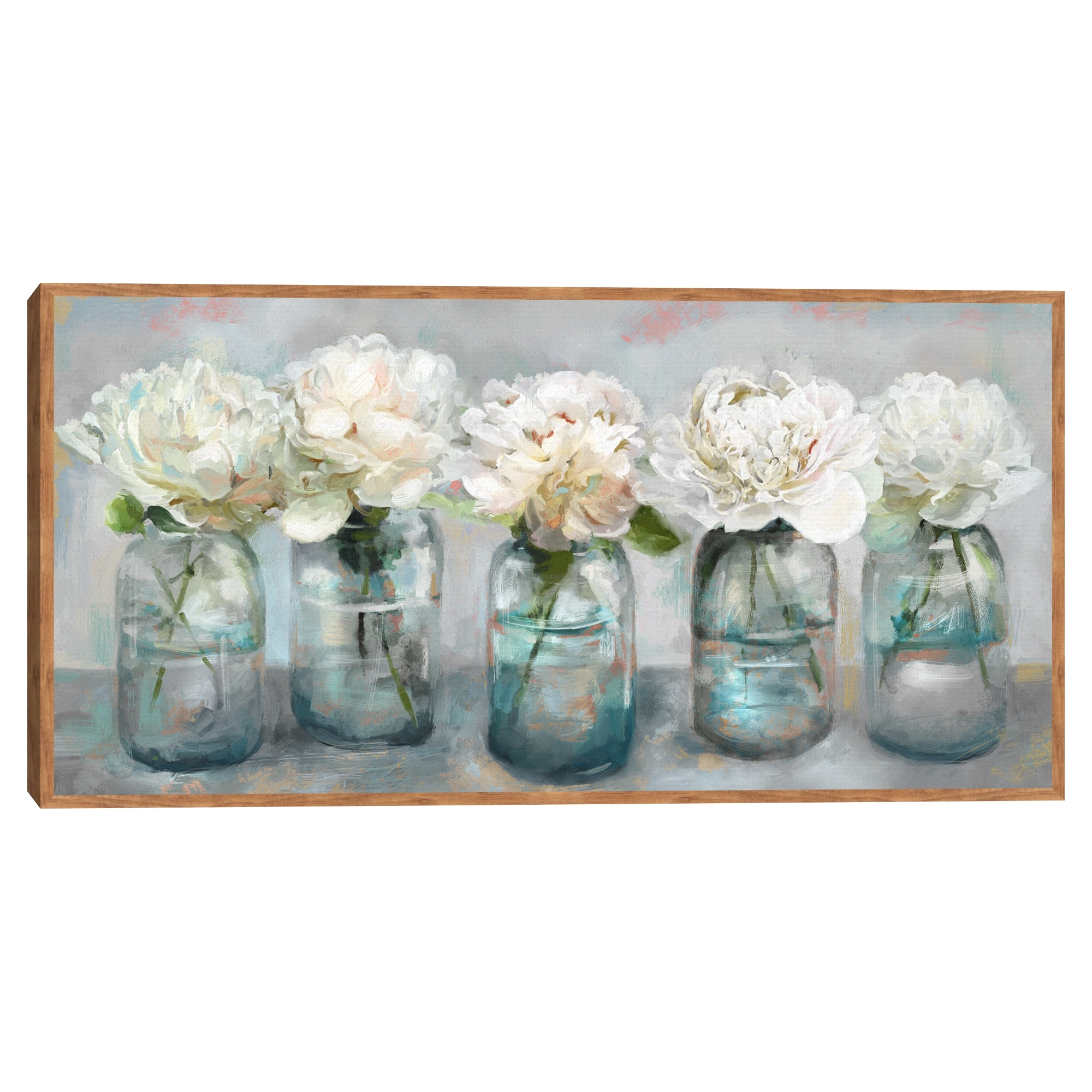 Fresh Picked Peonies by Studio Arts Framed Canvas Art Print