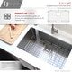 preview thumbnail 17 of 22, STYLISH 30 inch Stainless Steel 16G Undermount Kitchen Sink with Grid - Brushed Stainless Steel - 30" x 18" x 10"