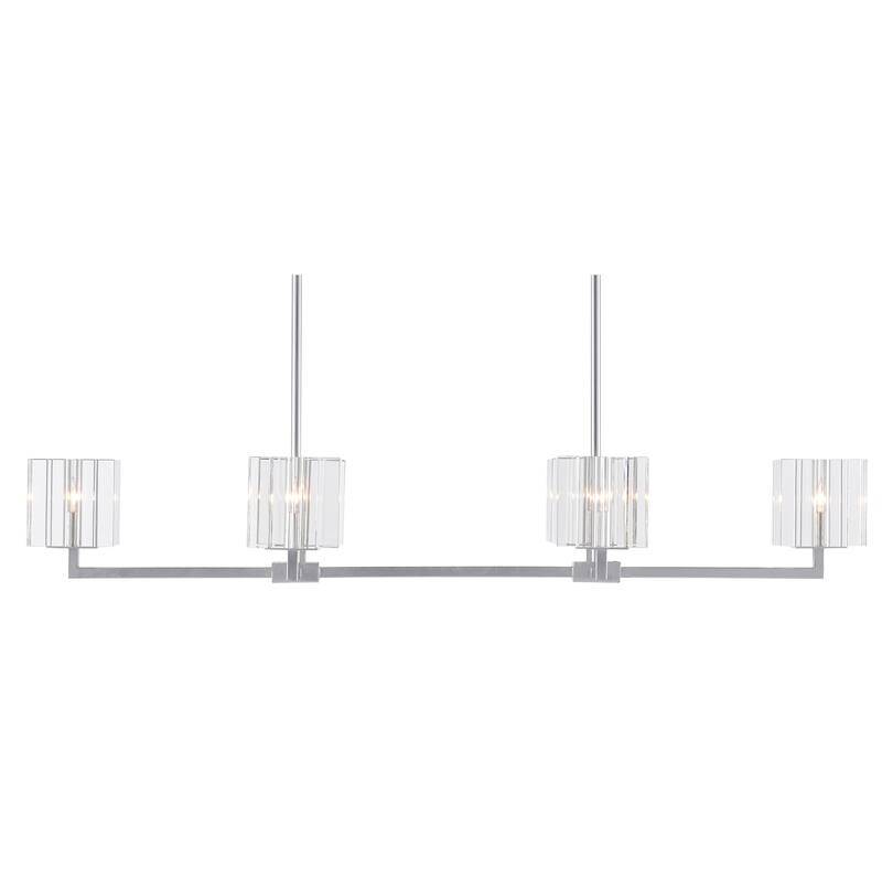 Currey & Company Valerio Chandelier - 19.25"h x 48"w x 18"d - 19.25"h x 48"w x 18"d - Silver Leaf