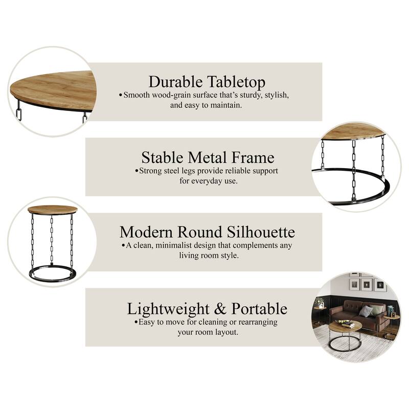 CraftPorch Modern 3- Pieces Coffee Table Set