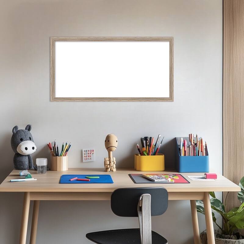 Amanti Art Hardwood Wedge Mocha Framed Dry Erase Magnetic Board